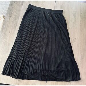 Metrowear Skirt Sz PXL Black Sparkle Pleated Pull On Elastic Waist Glam Holiday
